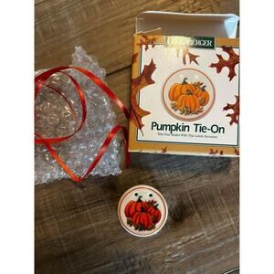 Longaberger Pumpkin tie on ceramic NeW fall Halloween